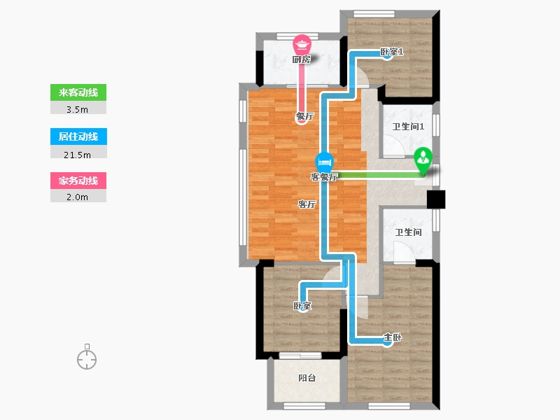 福建省-福州市-融侨誉江-86.00-户型库-动静线