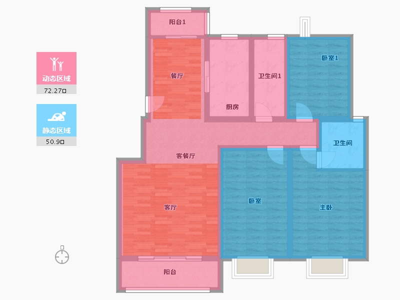 湖南省-娄底市-大汉龙廷-125.00-户型库-动静分区