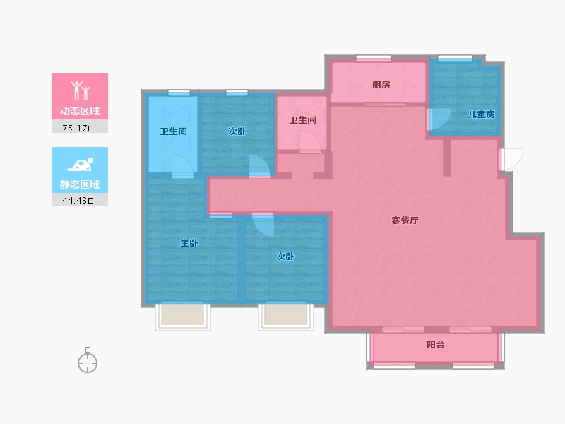 天津-天津市-新华联悦澜湾-122.00-户型库-动静分区