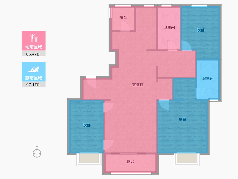 山东省-济南市-西城.济水上苑-113.27-户型库-动静分区