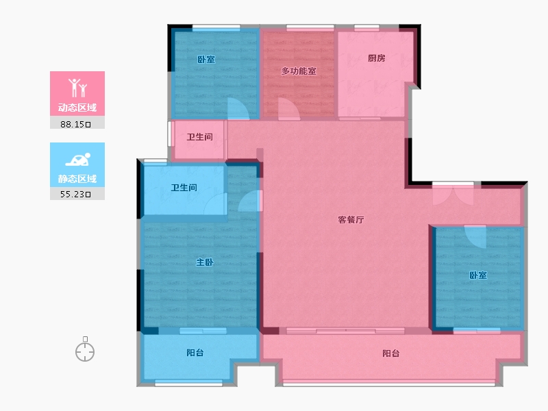 江苏省-连云港市-碧桂园九章赋-129.90-户型库-动静分区