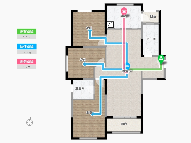 上海-上海市-汤臣臻园-136.00-户型库-动静线