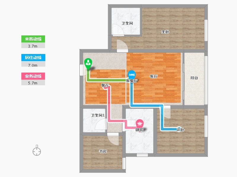 青海省-西宁市-鼎和家园-90.00-户型库-动静线