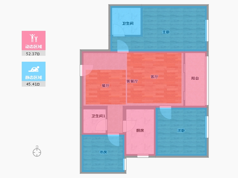 青海省-西宁市-鼎和家园-90.00-户型库-动静分区