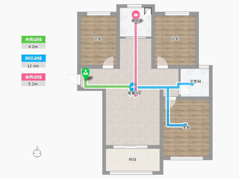 江苏省-扬州市-晶崴公馆-82.00-户型库-动静线