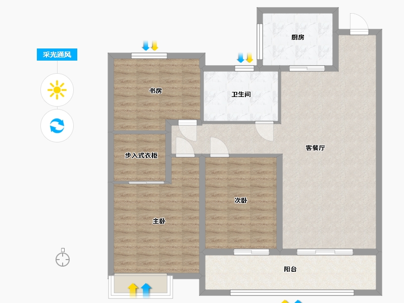 山东省-枣庄市-春兰华府-108.00-户型库-采光通风