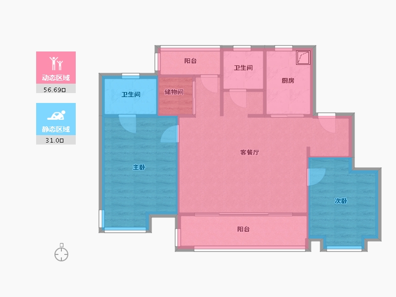 安徽省-合肥市-和悦庐鸣-79.38-户型库-动静分区