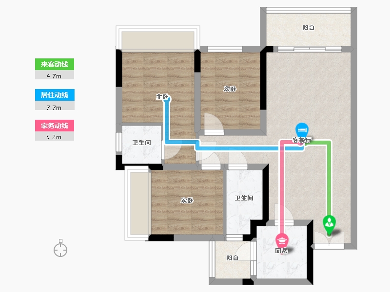 四川省-攀枝花市-澜公馆-76.99-户型库-动静线