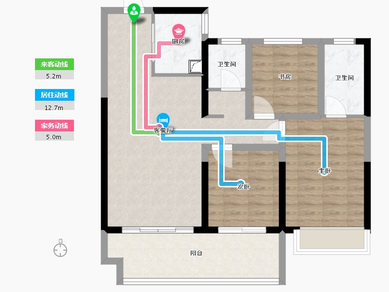 河南省-安阳市-建业世和府北园-90.00-户型库-动静线