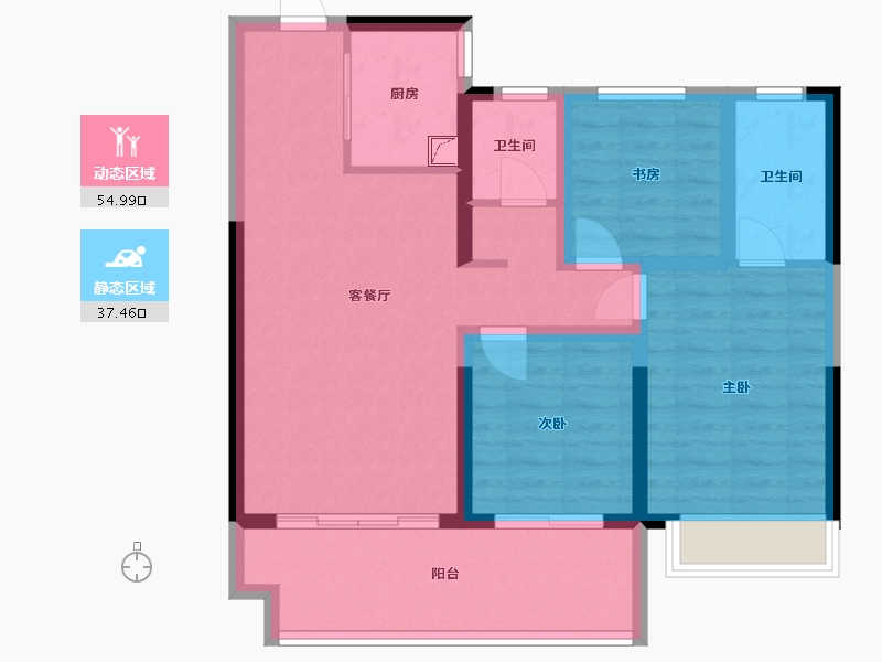 河南省-安阳市-建业世和府北园-90.00-户型库-动静分区