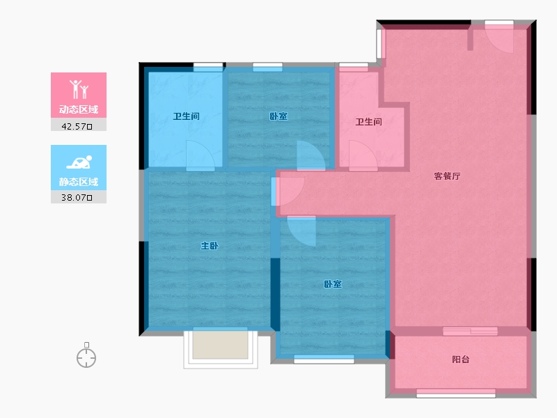 浙江省-绍兴市-柏丽湾-72.84-户型库-动静分区