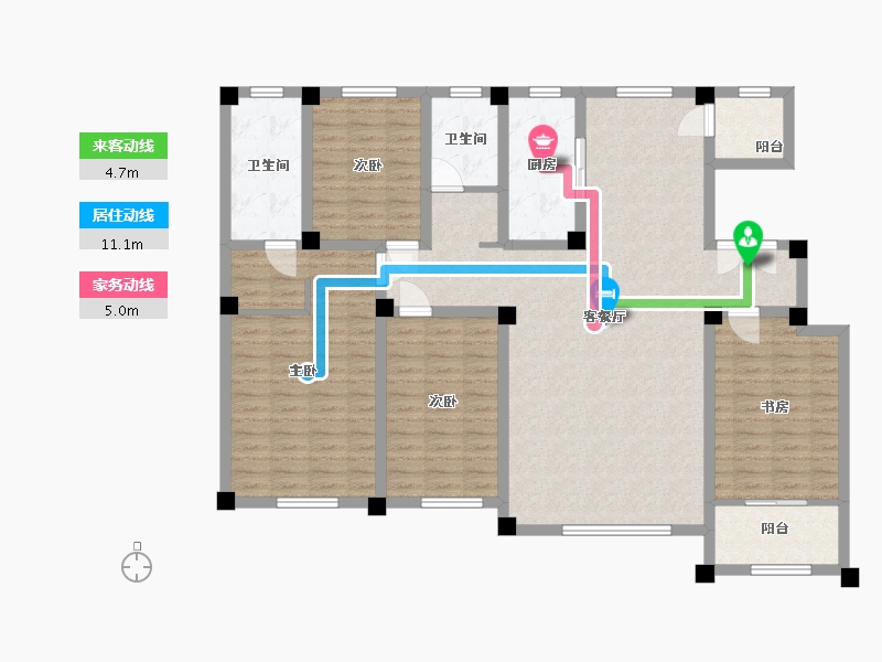 山东省-东营市-锦绣家园二期-135.37-户型库-动静线