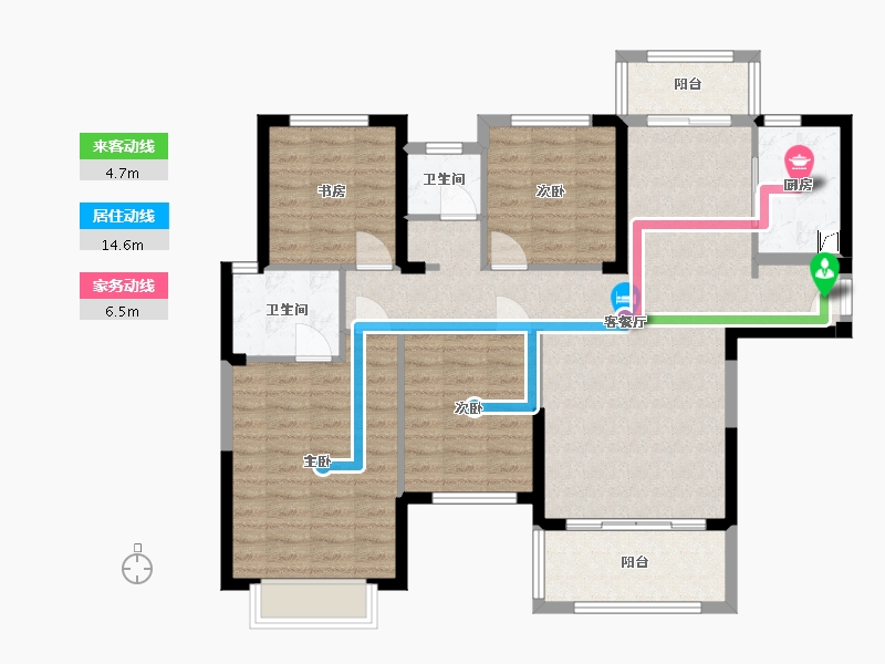 湖南省-长沙市-大汉公园里-119.00-户型库-动静线