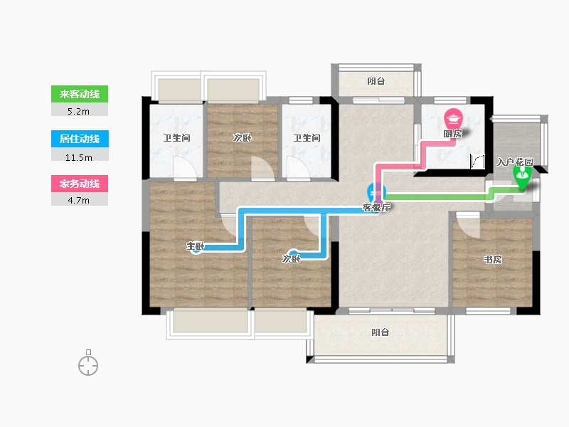 广东省-广州市-广州融创文旅城-90.00-户型库-动静线