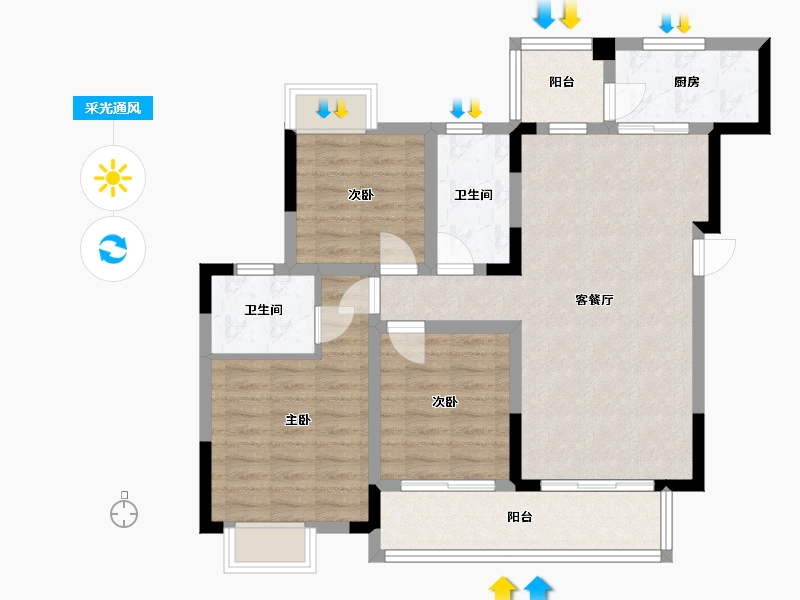 广东省-中山市-凯茵新城岭峰18-219.00-户型库-采光通风