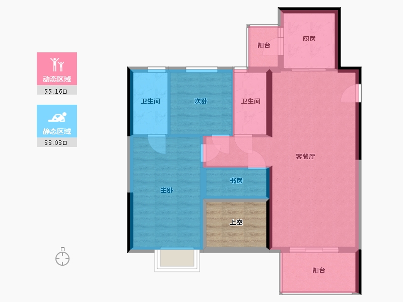 北京-北京市-唐家岭新城-西区-120.00-户型库-动静分区