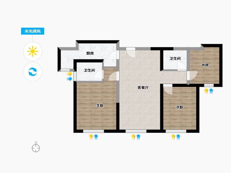 天津-天津市-仕达园-89.00-户型库-采光通风