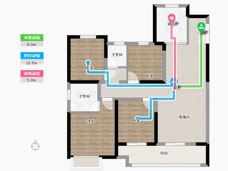 江苏省-徐州市-吾悦和府-110.00-户型库-动静线