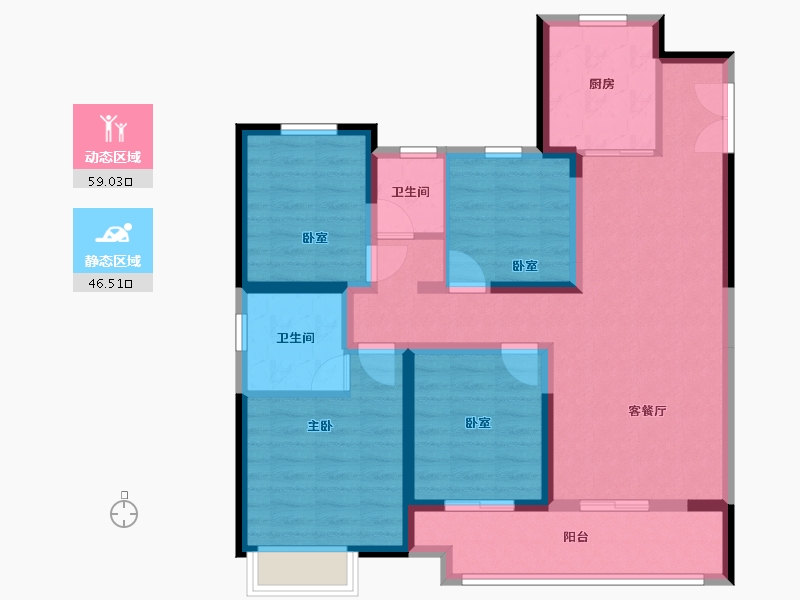 江苏省-徐州市-吾悦和府-110.00-户型库-动静分区