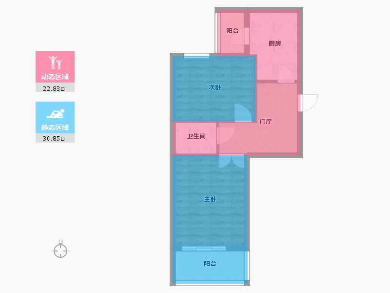 北京-北京市-首钢苹果园一区居民区-一区-45.00-户型库-动静分区