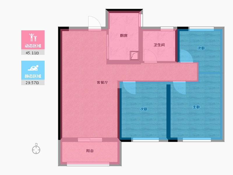 河南省-郑州市-融创城-75.00-户型库-动静分区