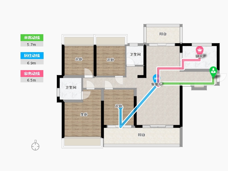 湖南省-常德市-兰园广场-153.00-户型库-动静线