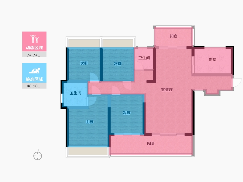 湖南省-常德市-兰园广场-153.00-户型库-动静分区