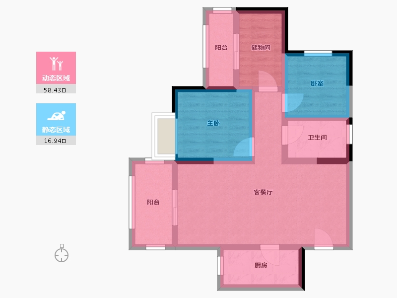 四川省-资阳市-交投.丽景雅居-69.32-户型库-动静分区