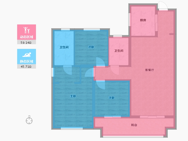 安徽省-阜阳市-大河城章-104.00-户型库-动静分区