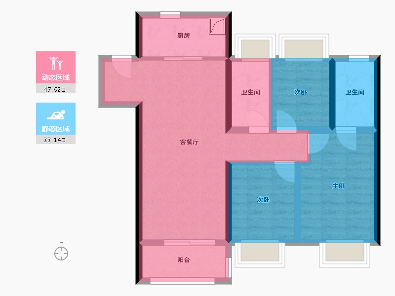 湖北省-武汉市-滨江苑-80.00-户型库-动静分区