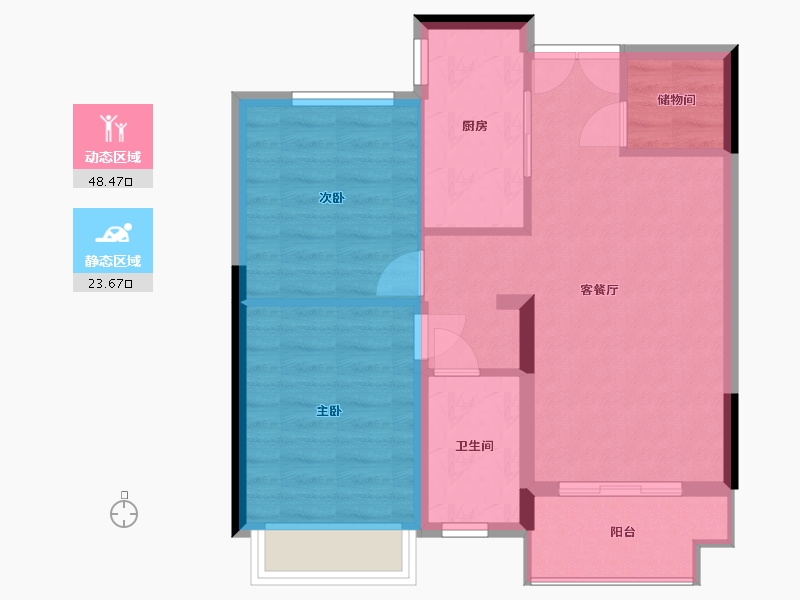 浙江省-衢州市-斗潭西区-65.12-户型库-动静分区