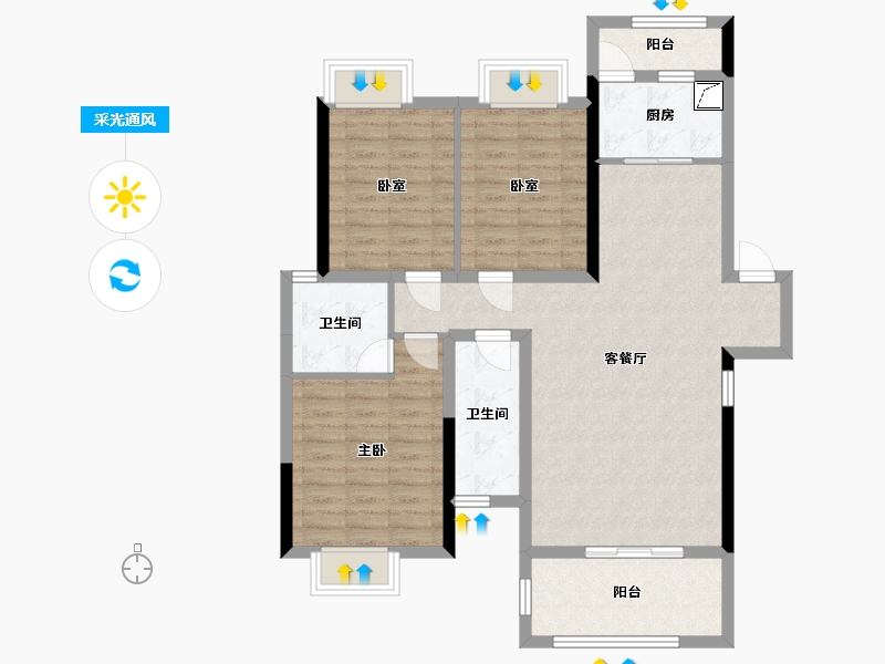 湖南省-娄底市-金信园林家园-137.40-户型库-采光通风