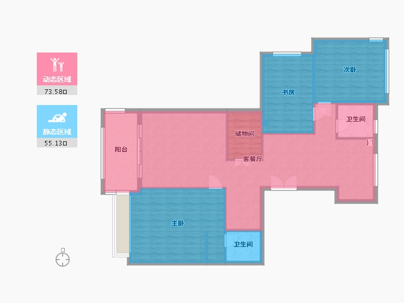 浙江省-台州市-椒江中梁首府壹号-150.00-户型库-动静分区