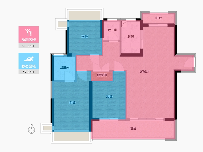 湖北省-黄冈市-万景凤凰城-100.00-户型库-动静分区