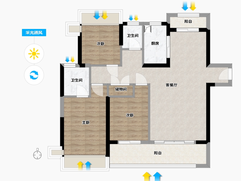 湖北省-黄冈市-万景凤凰城-100.00-户型库-采光通风