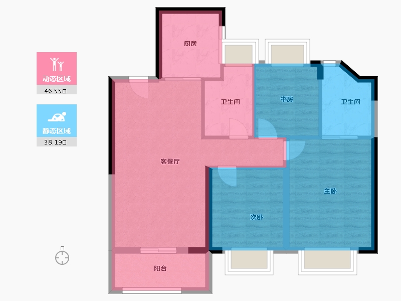 上海-上海市-金地峯范-76.00-户型库-动静分区