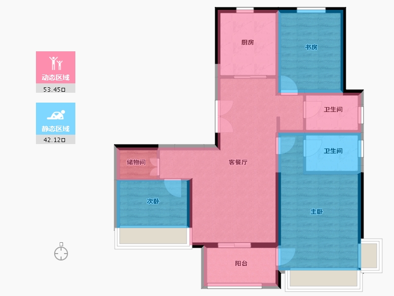 上海-上海市-绿地东上海-85.00-户型库-动静分区