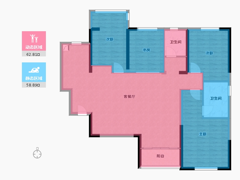 湖北省-宜昌市-江南时代小区-110.00-户型库-动静分区