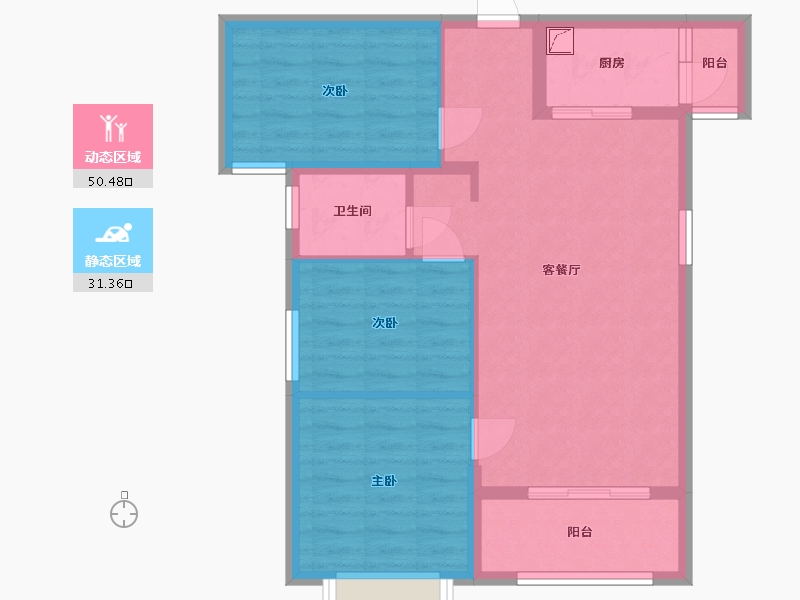 福建省-漳州市-夏商水岸名都-73.00-户型库-动静分区