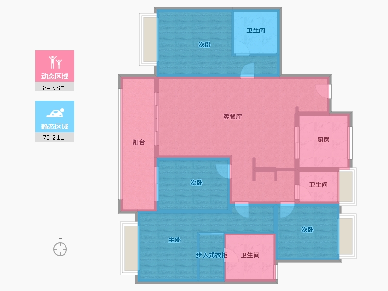 江苏省-常州市-新城怀德誉隽-150.00-户型库-动静分区