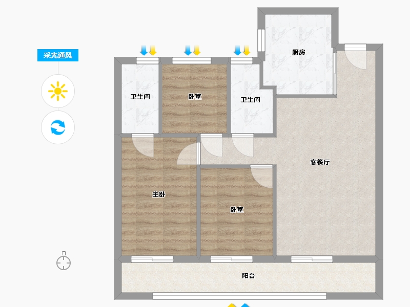 河南省-郑州市-融创运河源-81.63-户型库-采光通风