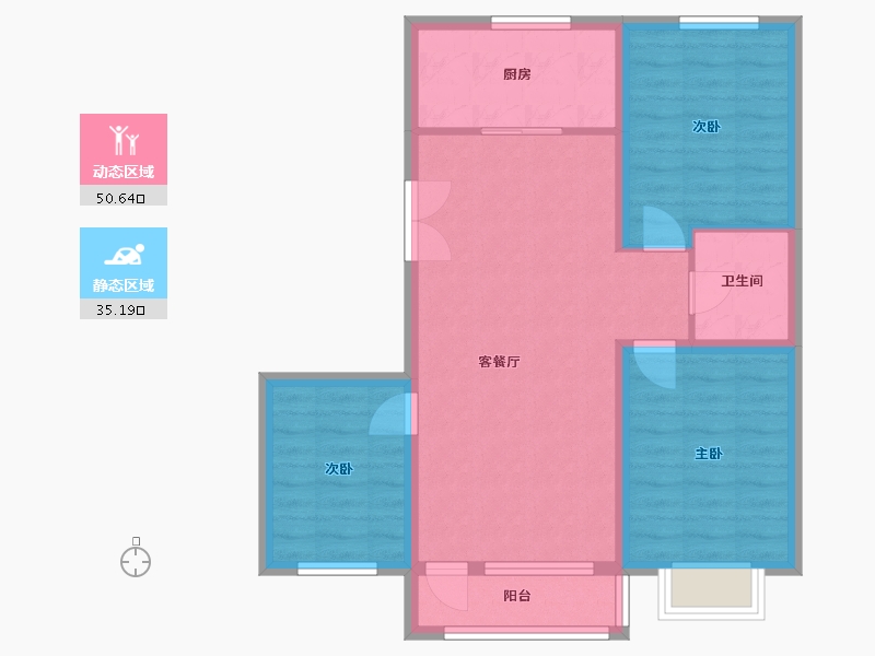 辽宁省-盘锦市-锦府-99.00-户型库-动静分区