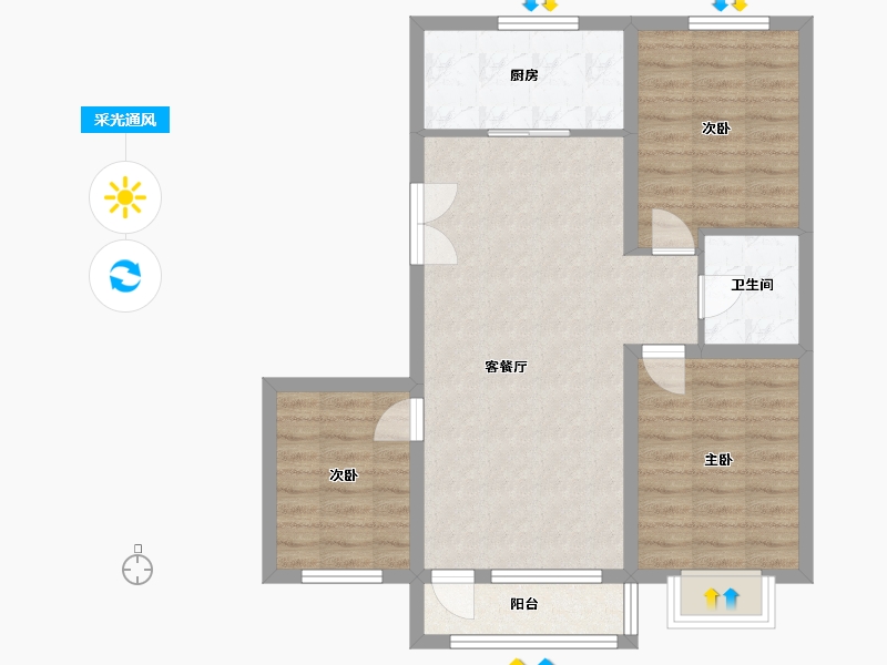 辽宁省-盘锦市-锦府-99.00-户型库-采光通风