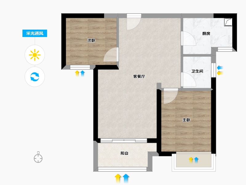 河南省-郑州市-万科大都会五期-55.00-户型库-采光通风