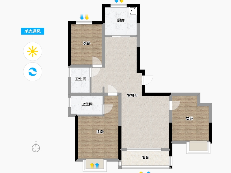 河北省-秦皇岛市-万达-110.00-户型库-采光通风