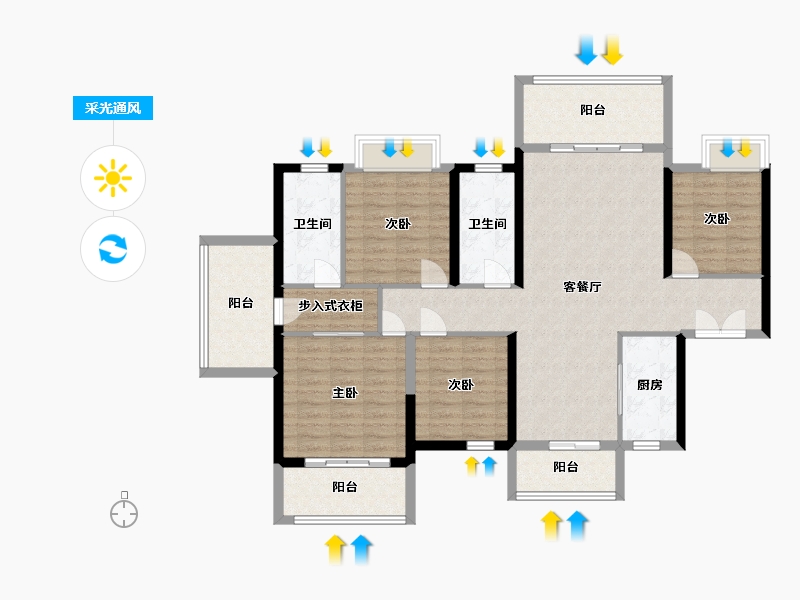 广西壮族自治区-南宁市-盛科城-130.66-户型库-采光通风