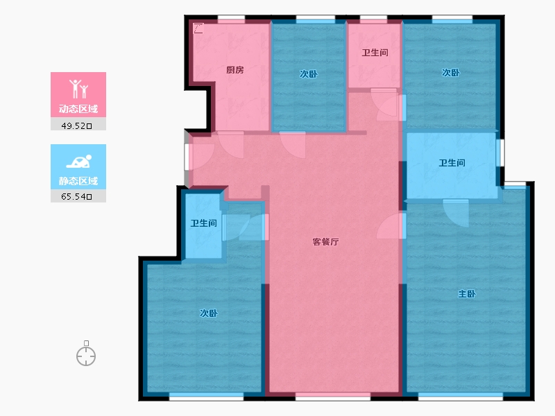 北京-北京市-公园十七区-108.00-户型库-动静分区