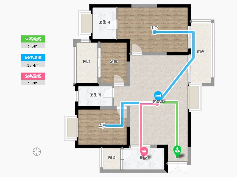 四川省-成都市-宝誉府-107.00-户型库-动静线