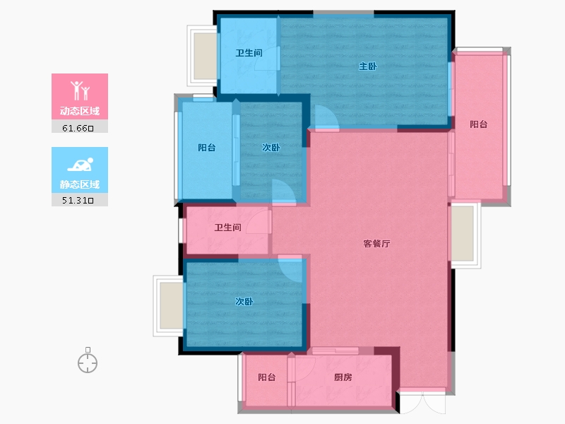 四川省-成都市-宝誉府-107.00-户型库-动静分区