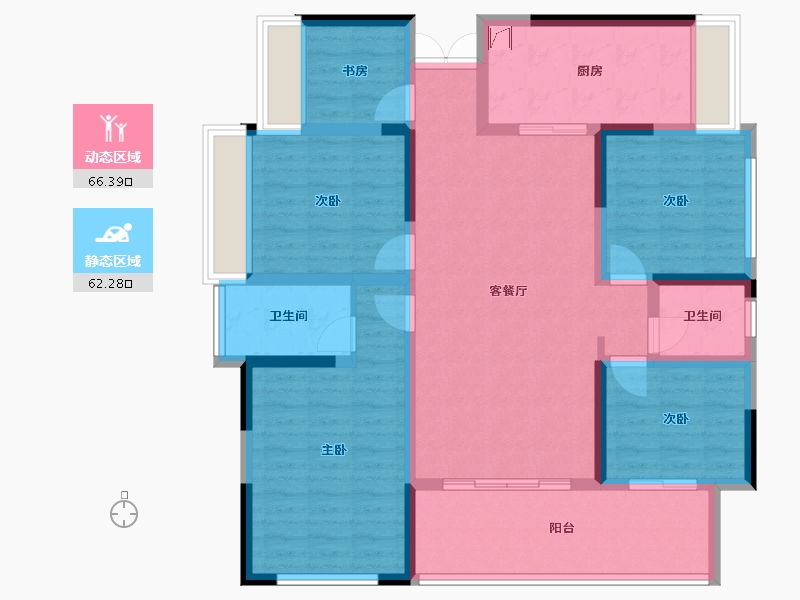 四川省-宜宾市-南城-105.30-户型库-动静分区